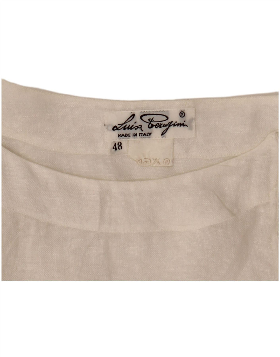 Γυναικείο κοντομάνικο πουκάμισο VINTAGE Μπλούζα IT 48 XL Λευκό