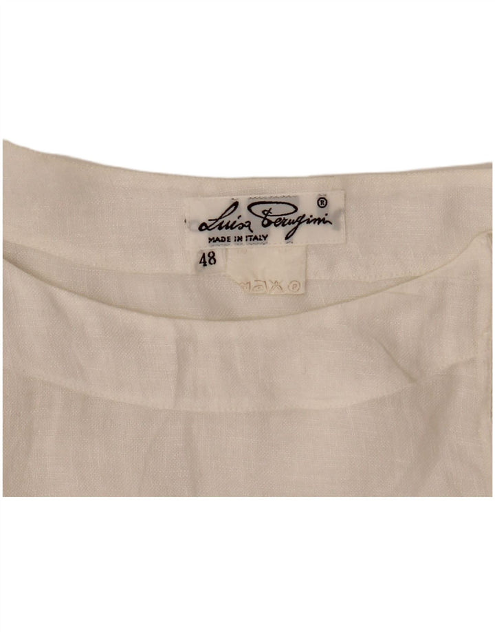 Γυναικείο κοντομάνικο πουκάμισο VINTAGE Μπλούζα IT 48 XL Λευκό