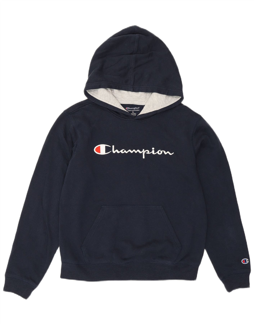CHAMPION Γυναικείο Γραφικό Hoodie Jumper UK 18 XL Navy Blue Cotton