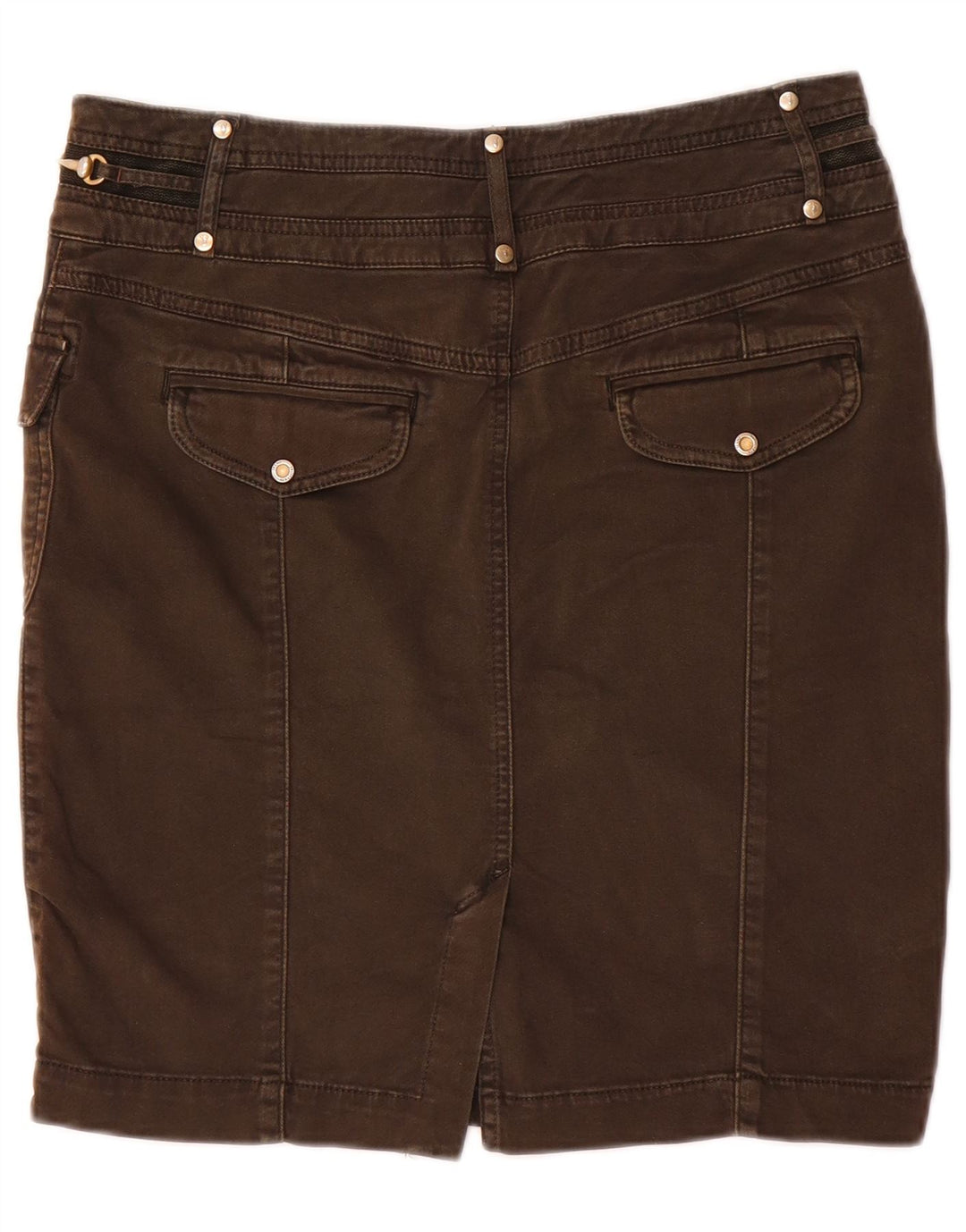 Trussardi Γυναικεία Τζιν Φούστα IT 42 Medium W28 Καφέ Βαμβακερή