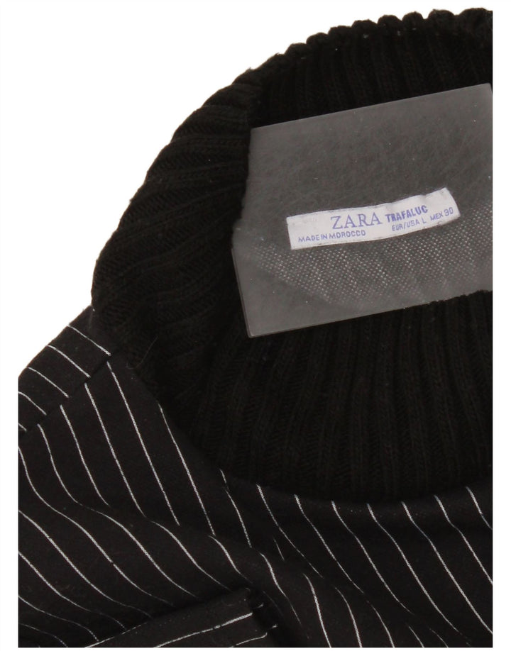 Zara Γυναικείο φόρεμα Shift UK 16 Large Black Pinstripe