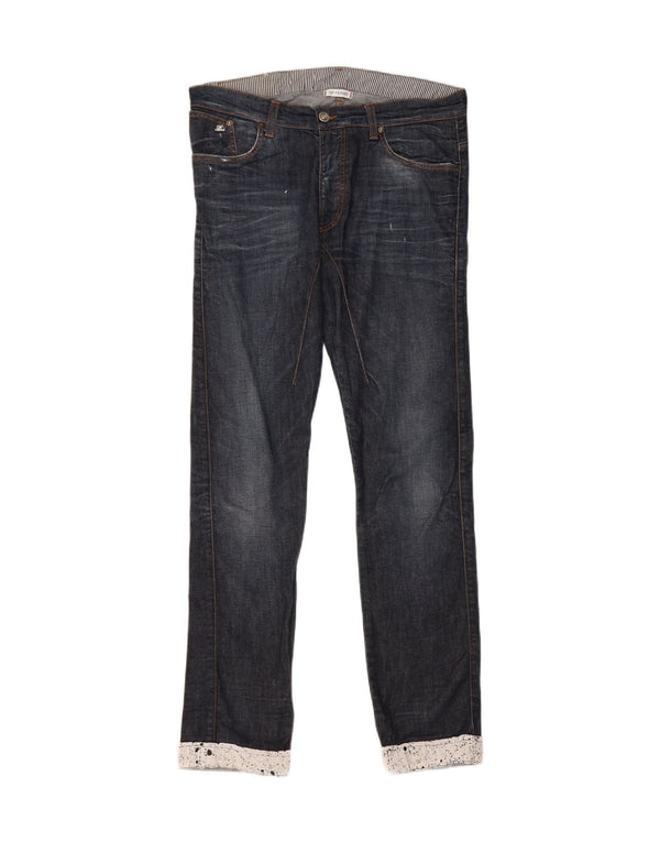 GF Ferre Γυναικεία Χαμηλής Μέσης Λεπτό Τζιν IT 48 XL W34 L31 Navy Blue Colourblock