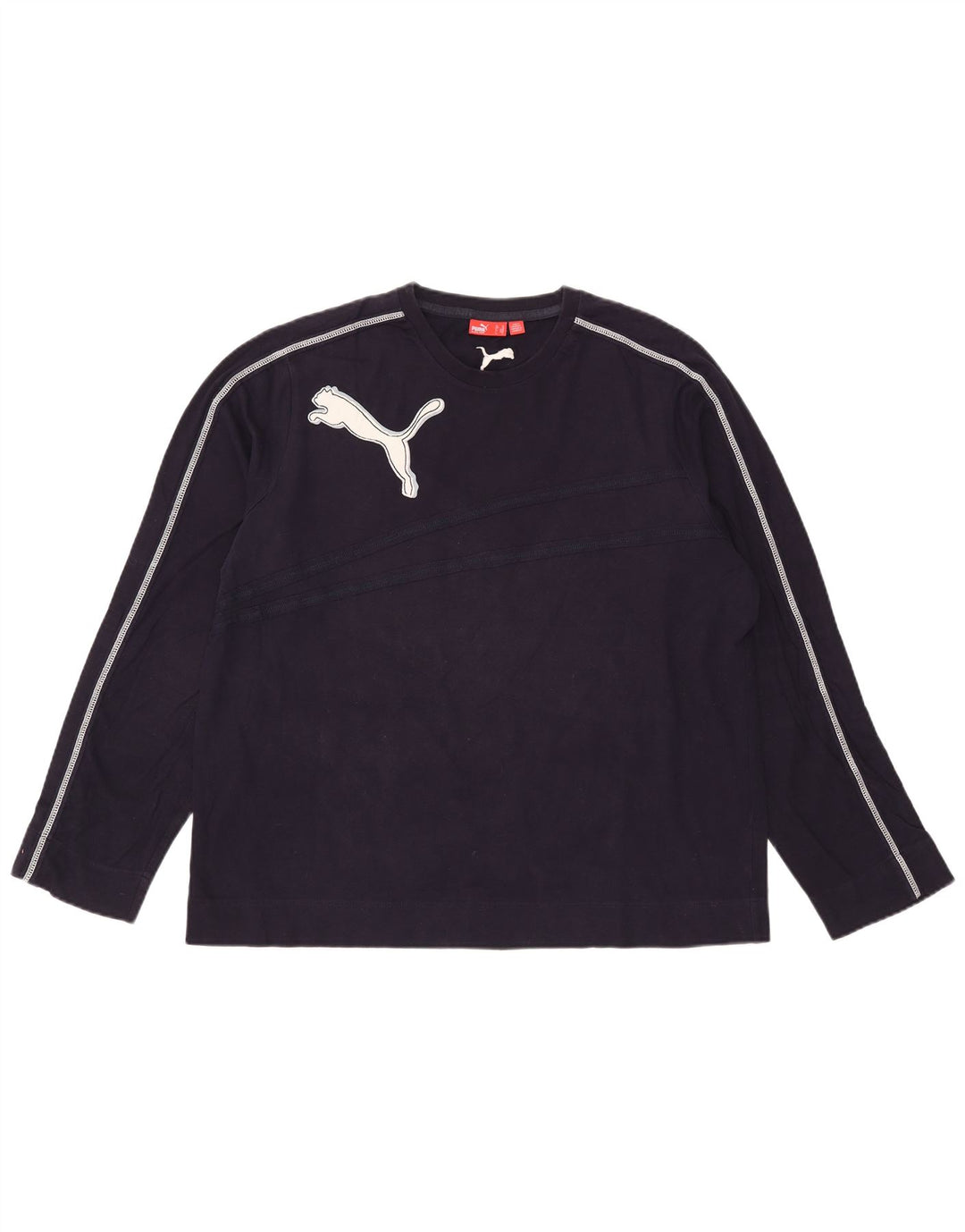 Ανδρικό γραφικό τοπ Puma, μακρυμάνικο XL, μπλε βαμβακερό