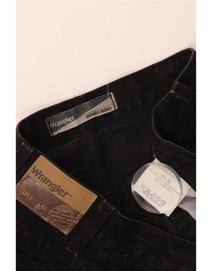 Ανδρικό τζιν ίσιο Wrangler Regular Fit W34 L32 Μαύρο βαμβακερό