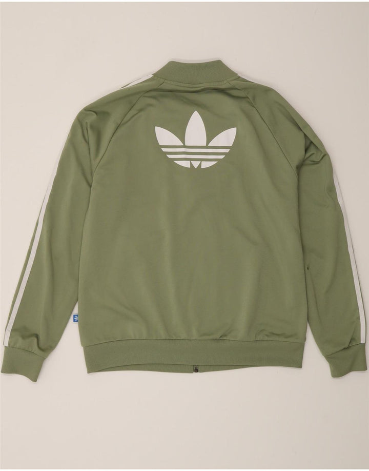 Γυναικεία αθλητική φόρμα γραφικών Adidas Top Jacket UK 16 Large Green Polyester