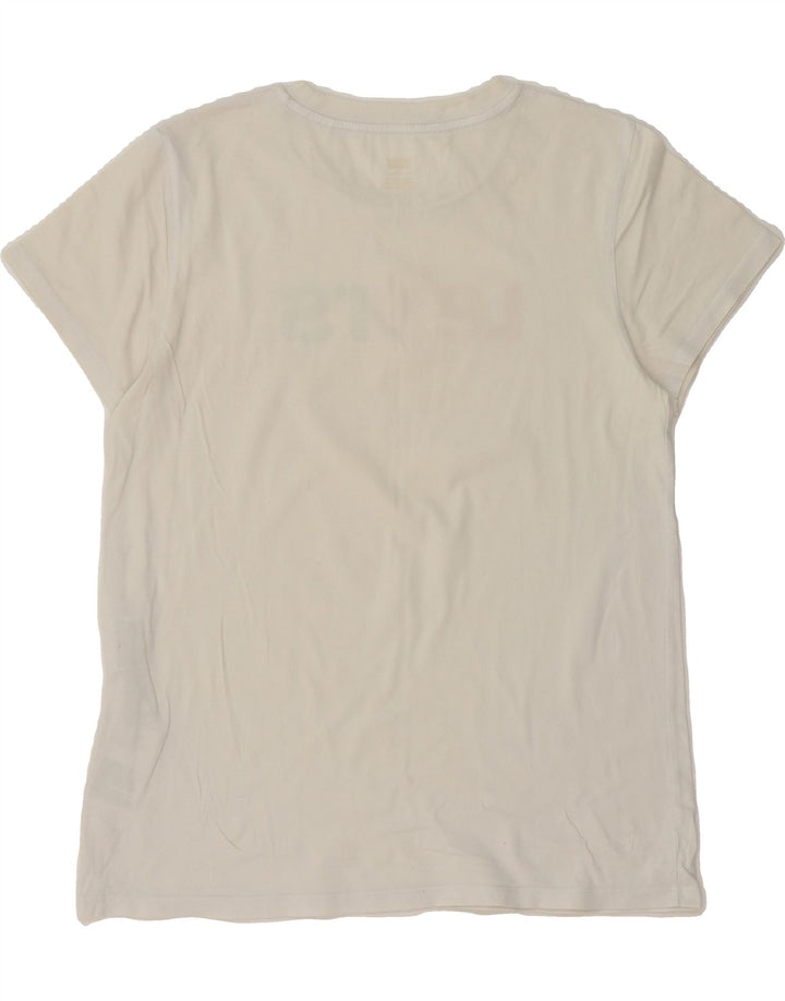 LEVI'S Womens Graphic T-Shirt Top UK 12 Medium White Cotton Vintage Levi's and Second-Hand Levi's from Messina Hembry 