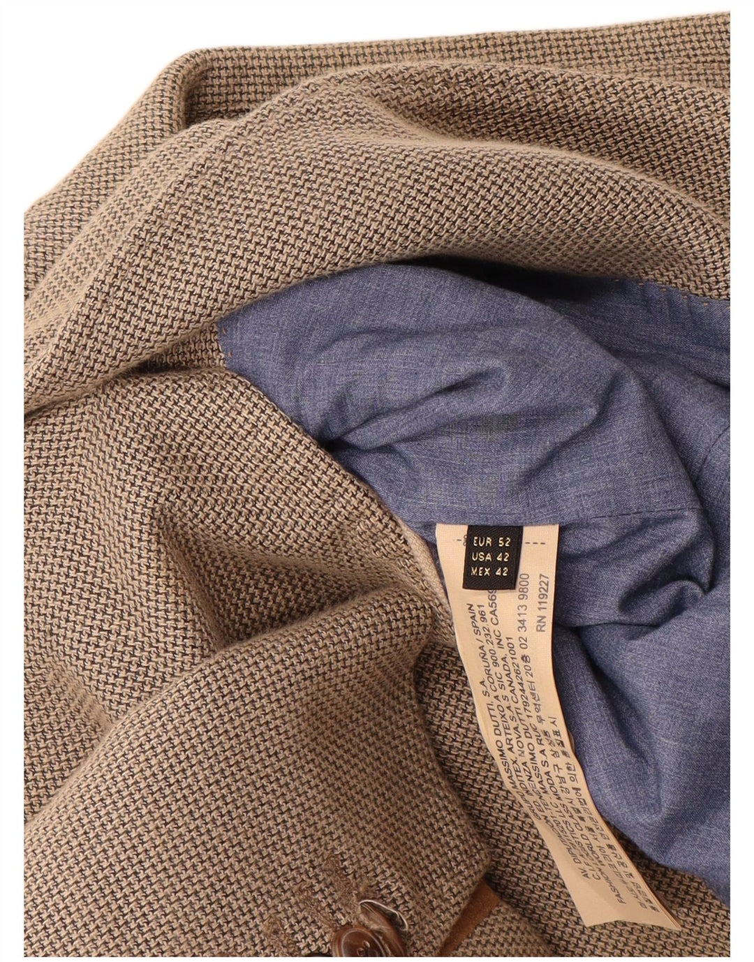 Massimo Dutti Ανδρικό πλεκτό μπουφάν μπλέιζερ με 2 κουμπιά EU 52 Μεγάλο μπεζ βαμβακερό