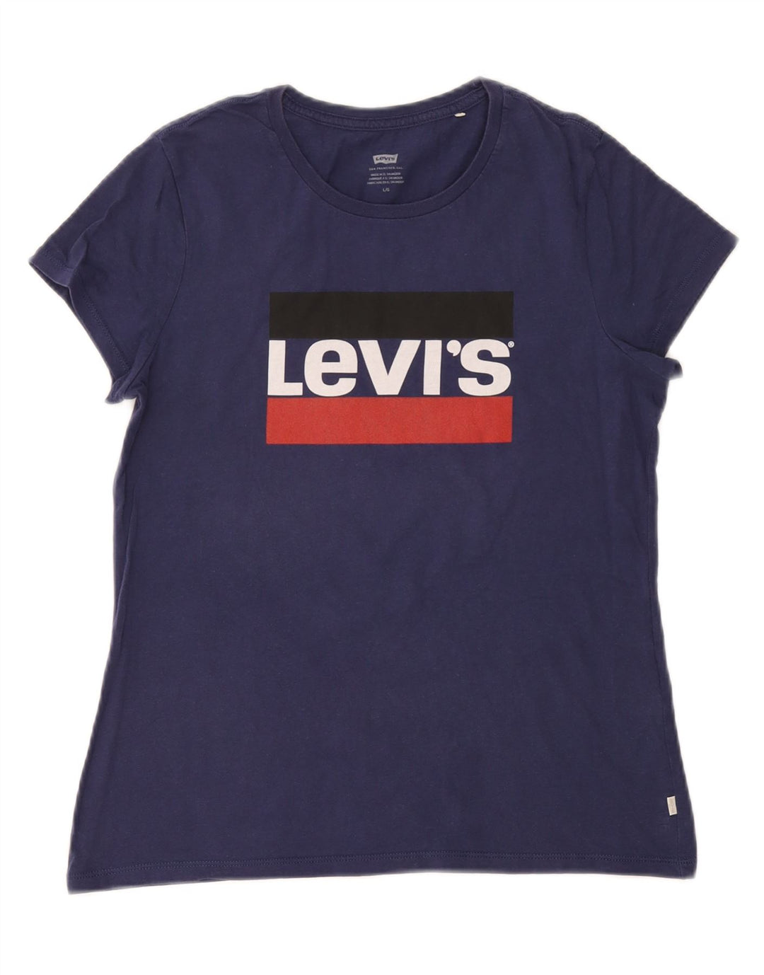 Γυναικείο γραφικό μπλουζάκι Levi's Top UK 14 Large Navy Blue από βαμβάκι
