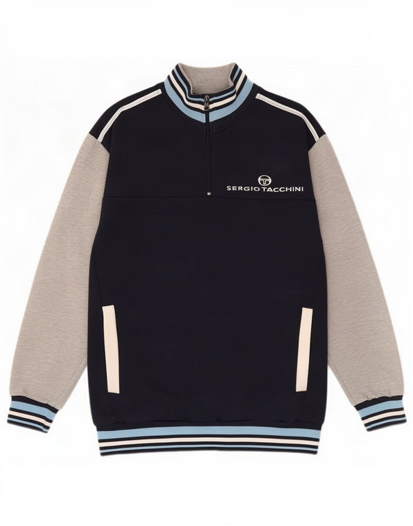 Sergio Tacchini Γυναικεία γραφική φούτερ Jumper UK 14 Medium Navy Blue