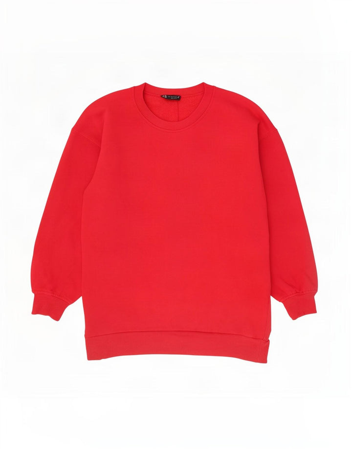 Zara Γυναικείο Φούτερ μεγάλου μεγέθους Jumper UK 10 Small κόκκινο βαμβακερό