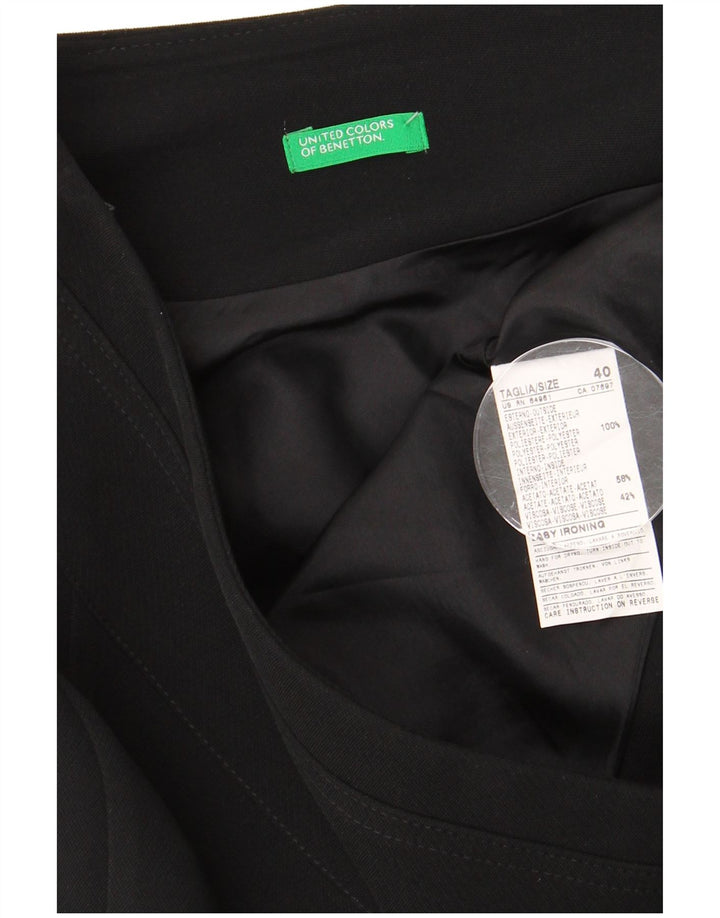 BENETTON Γυναικεία Τρομπέτα Φούστα IT 40 Small W30 Μαύρο Πολυεστέρας