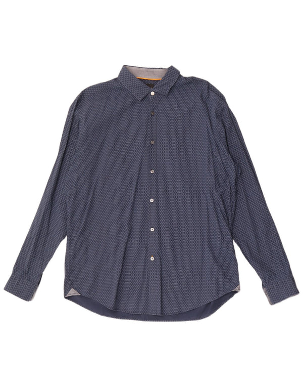 Ανδρικό πουκάμισο Hugo Boss XL Navy Blue Floral Βαμβακερό