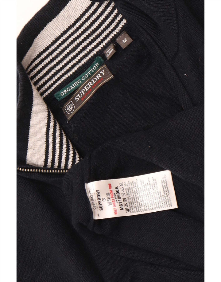 Ανδρικό πουλόβερ με φερμουάρ Superdry Βαμβακερό μεσαίο ναυτικό