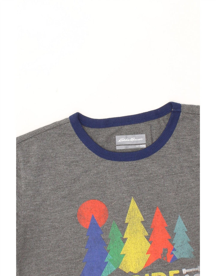 EDDIE BAUER Boys Graphic T-Shirt Top 14-15 Years Large  Grey Polyester Vintage Eddie Bauer and Second-Hand Eddie Bauer from Messina Hembry 