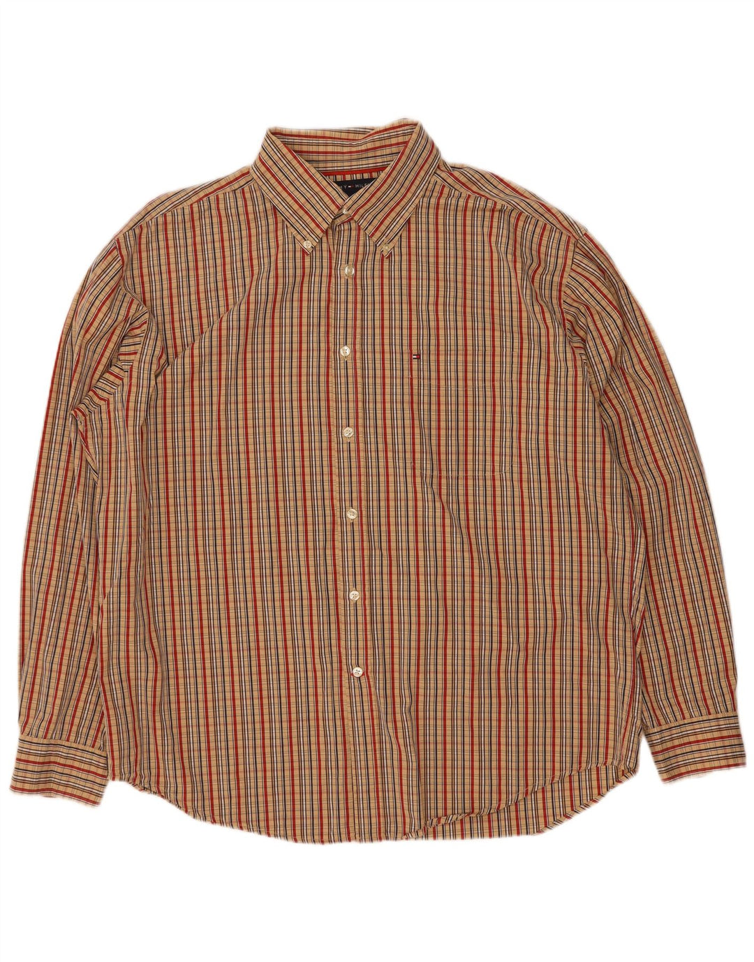 Ανδρικό πουκάμισο Tommy Hilfiger XL Beige Check Cotton