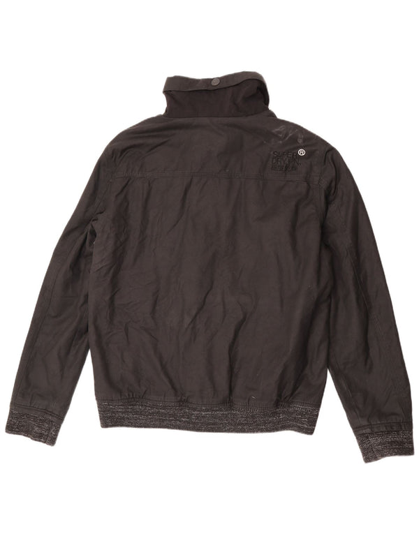 Superdry Mens The Windbomber Bomber Jacket UK 44 2XL Μαύρο βαμβακερό