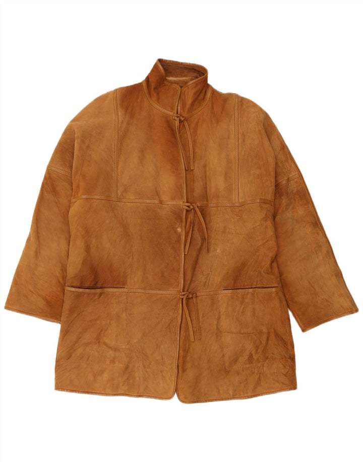 Vintage Γυναικείο Oversized Shearling Jacket IT 46 Large Brown Δερμάτινο