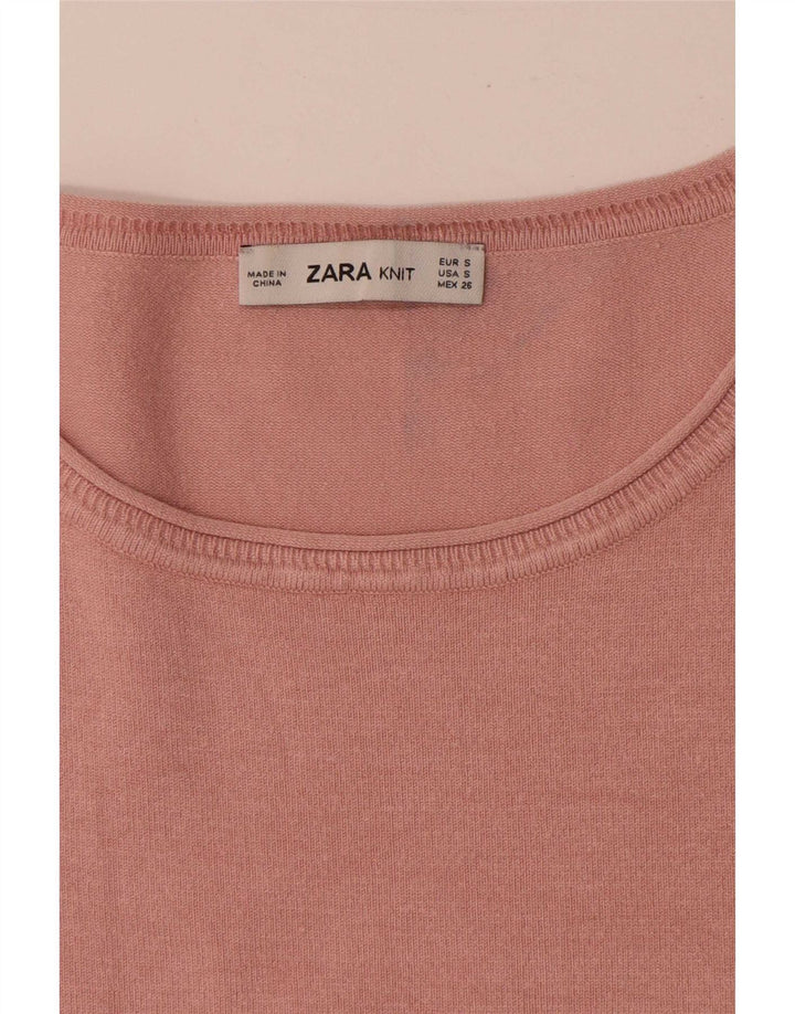 Zara Γυναικεία Μπλούζα Oversized Top UK 10 Small Pink Colourblock