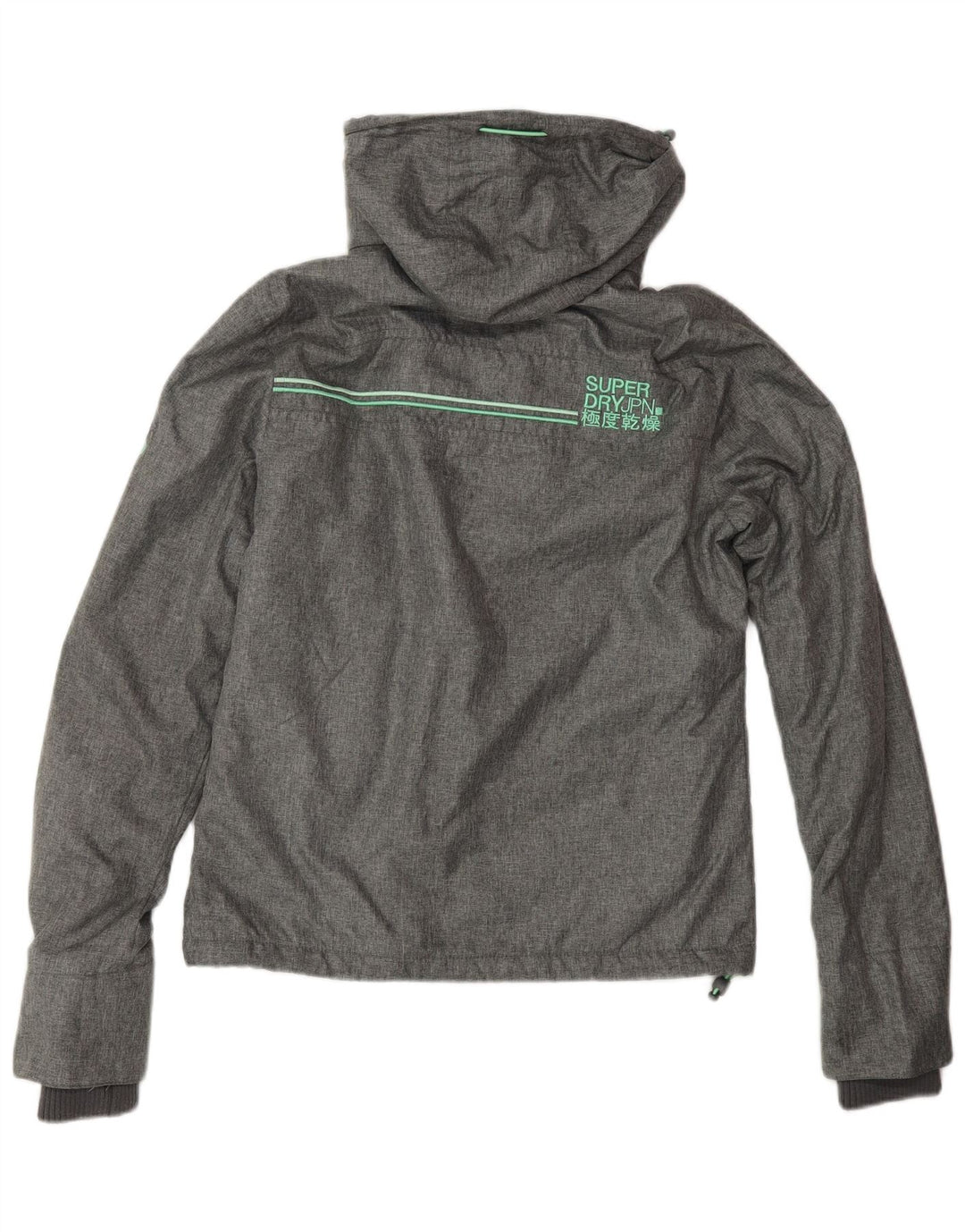 SUPERDRY Womens The Windcheater Graphic Windbreaker Jacket UK 8 Small Grey