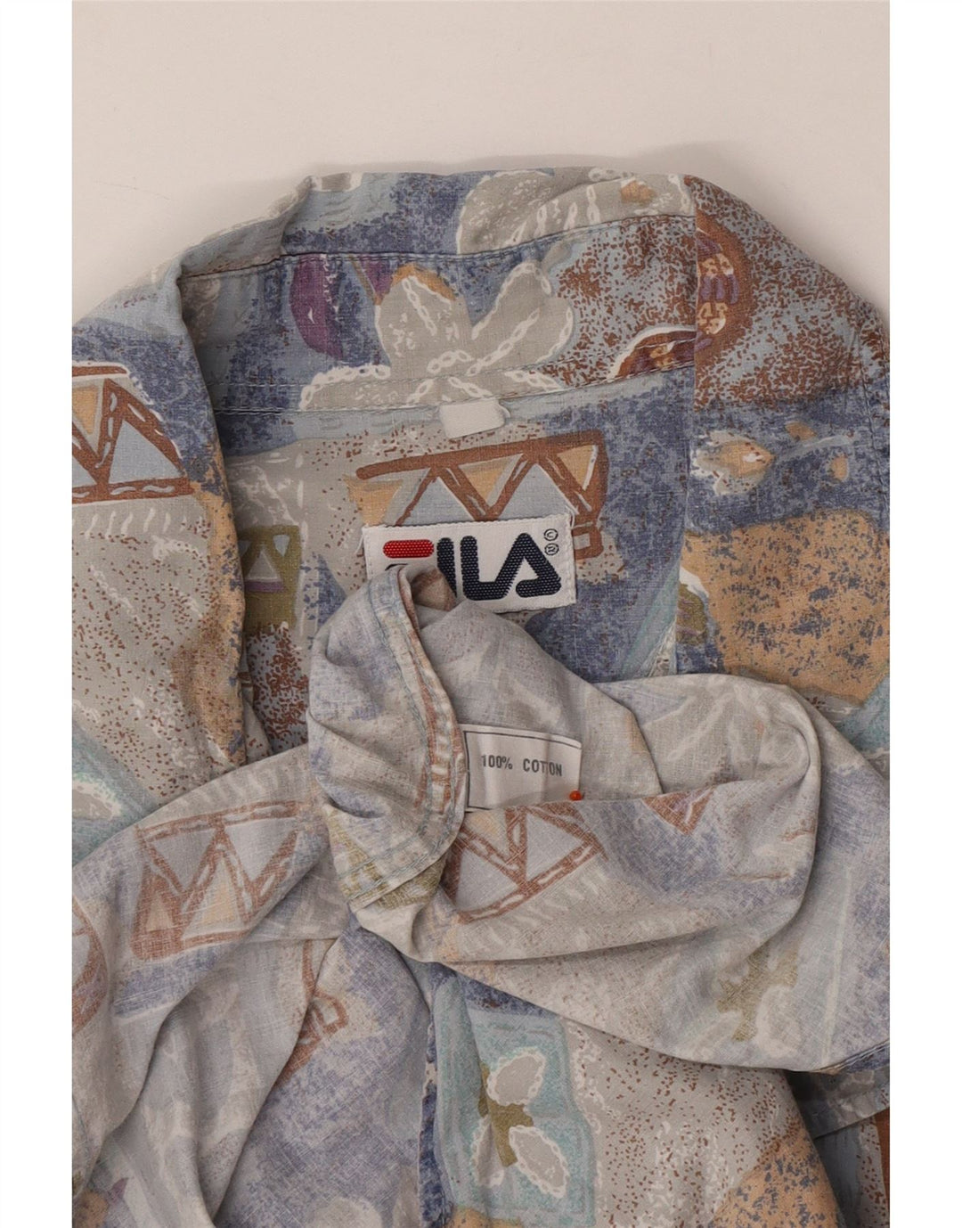 Ανδρικό κοντομάνικο πουκάμισο FILA 2XL πολύχρωμο φλοράλ βαμβακερό