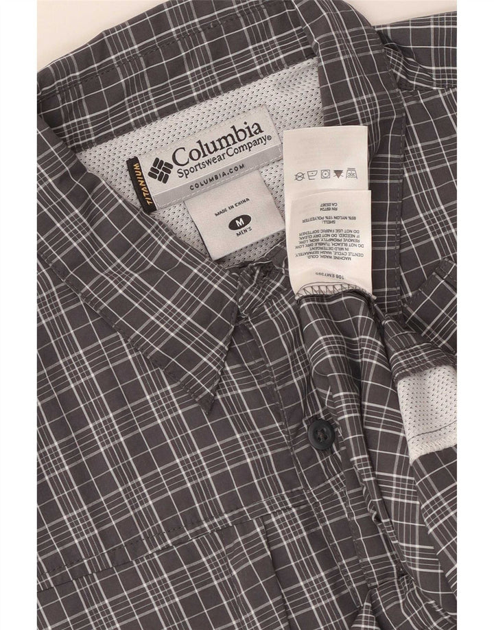 Ανδρικό κοντομάνικο πουκάμισο Columbia Medium Grey καρό νάιλον