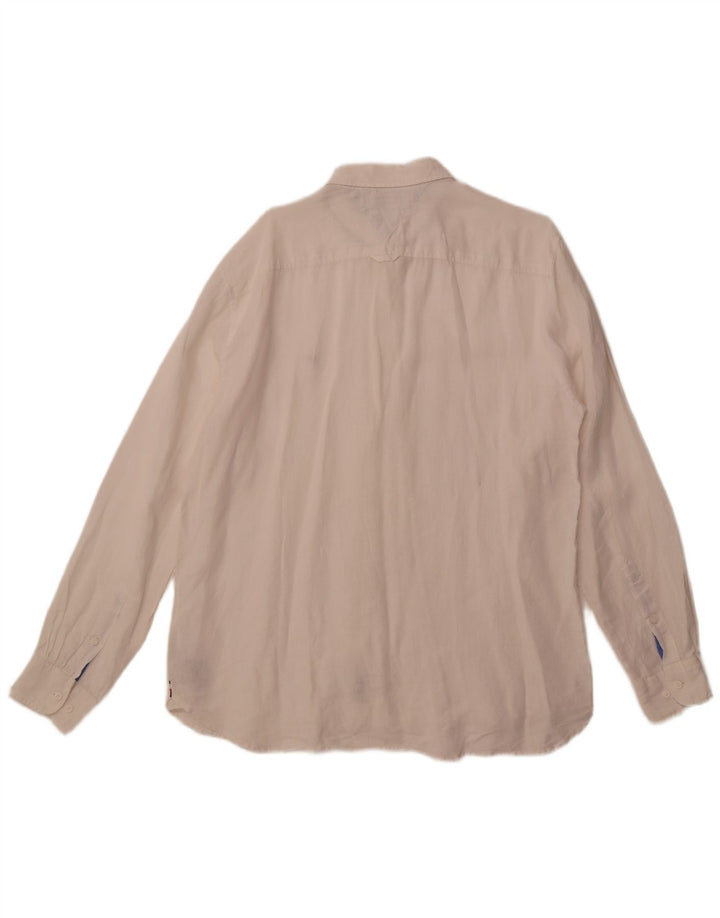 Tommy Hilfiger Ανδρικό πουκάμισο κανονικής εφαρμογής XL Λευκό λινό