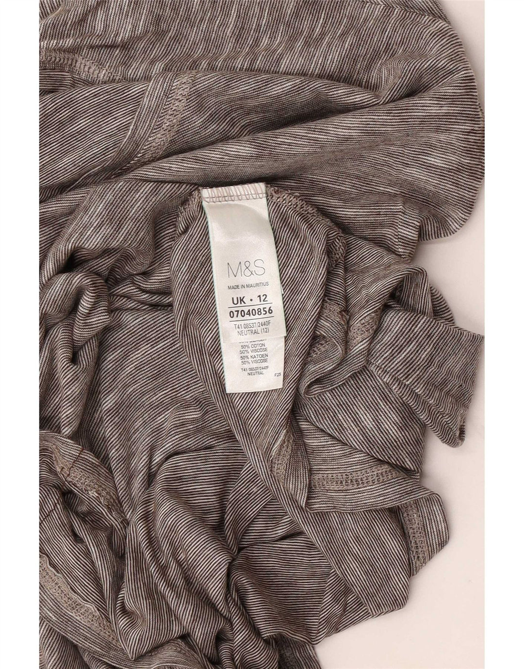 Marks & Spencer γυναικείο μανίκι 3/4 UK 12 μεσαίο γκρι βαμβακερό
