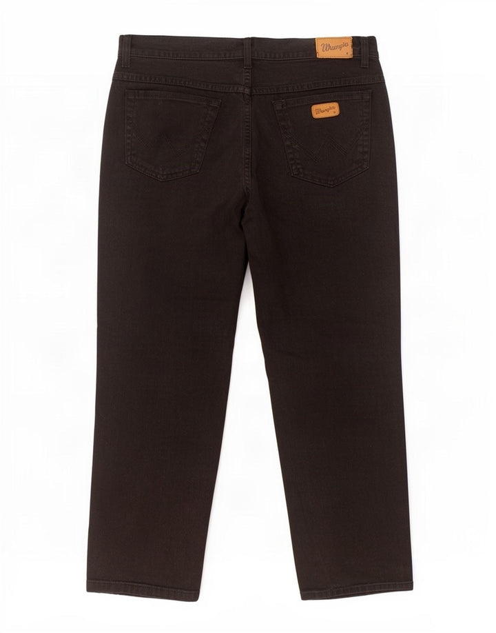 Ανδρικό τζιν Wrangler ίσιο W38 L29 μαύρο βαμβακερό