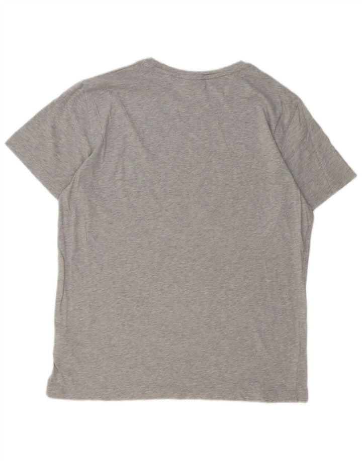 Ανδρικό γραφικό T-Shirt Gant Top Larg γκρι βαμβακερό