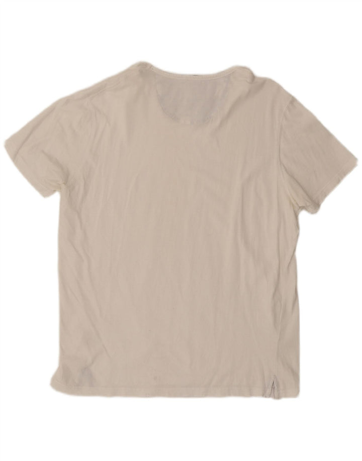 MASSIMO DUTTI Mens T-Shirt Top Large Off White
