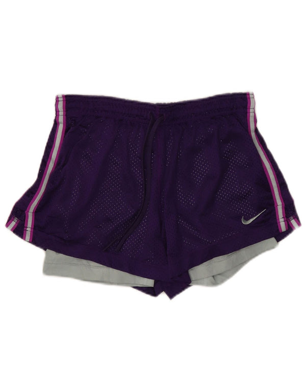 Γυναικείο αθλητικό σορτς NIKE Dri Fit UK 8 Small Purple Colorblock Πολυεστέρας
