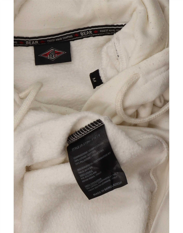 Ανδρικό Bear Graphic Hoodie Jumper Μεσαίο λευκό βαμβακερό