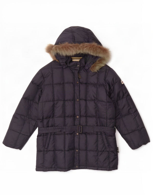 Think Pink Womens Hooded Oversized Padded Jacket UK 16 Large Navy Blue