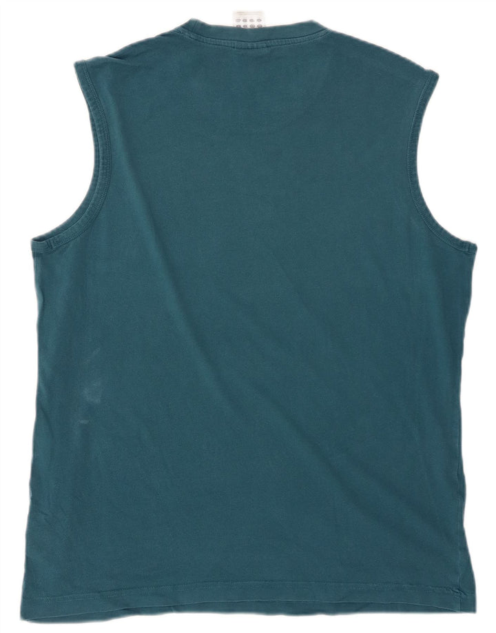 ADIDAS Mens Graphic Vest Top Large Green Cotton