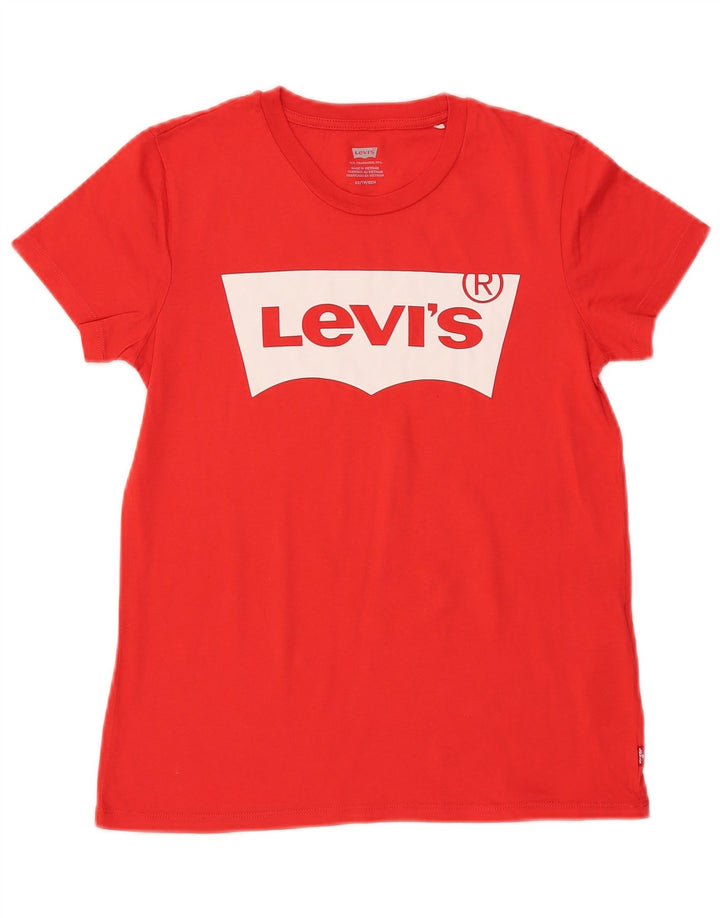 Γυναικείο γραφικό μπλουζάκι LEVI'S Top UK 6 XS Red Cotton