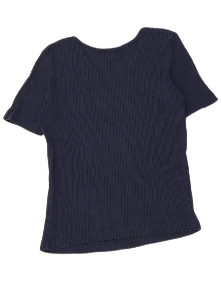 Benetton Γυναικείο T-Shirt Top UK 12 Medium Navy Blue