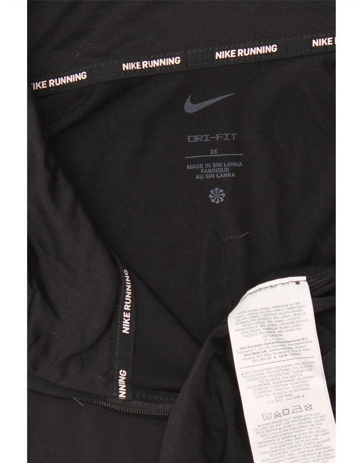 Ανδρική μπλούζα με φερμουάρ Nike μακρυμάνικη 2XL μαύρο πολυεστέρα