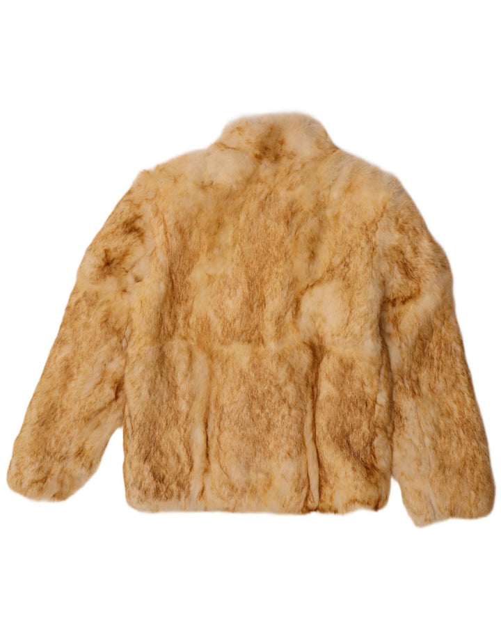 Split End Ltd Γυναικείο υπερμεγέθη γούνινο μπουφάν UK 10 Μικρή καφέ γούνα κουνελιού