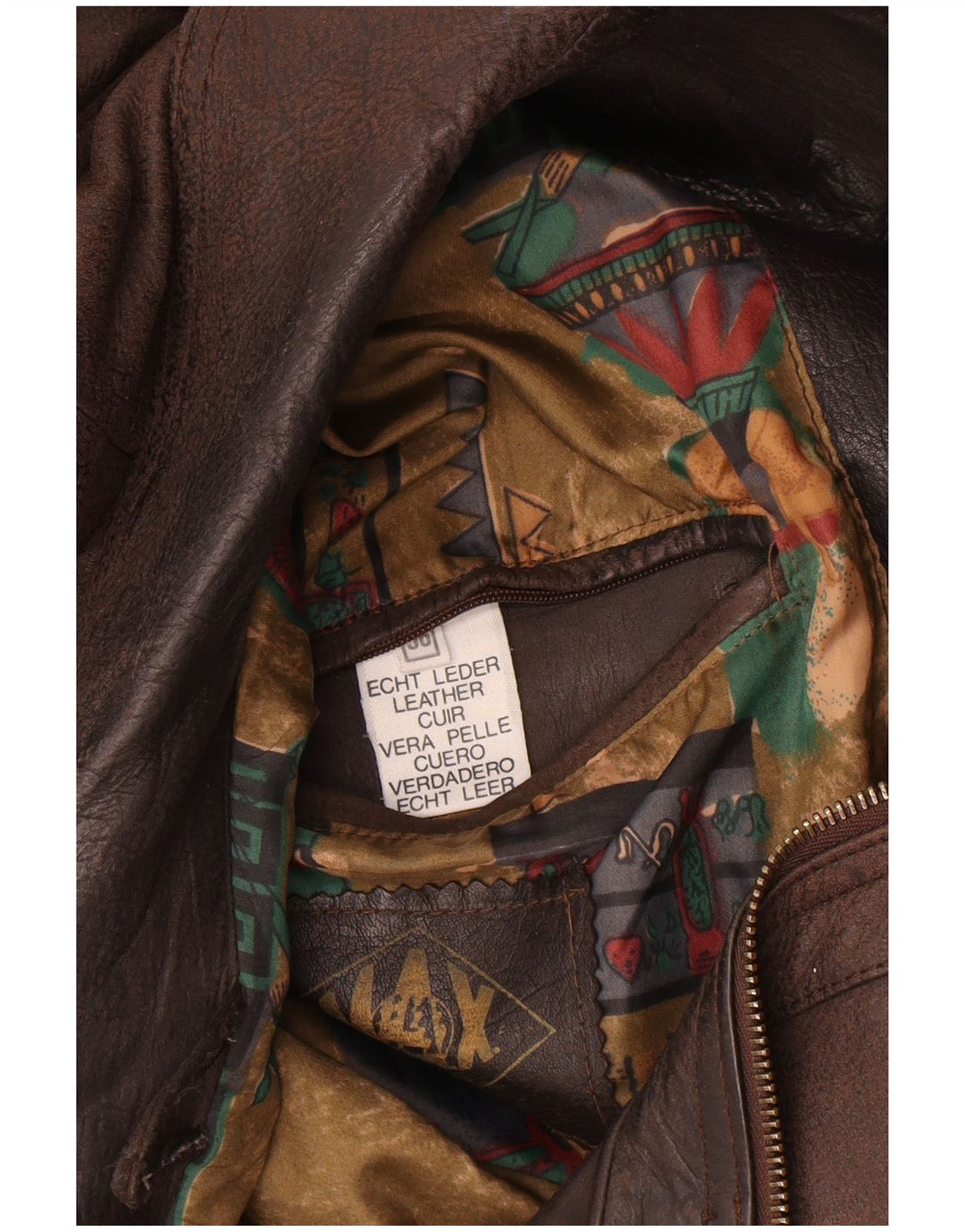 Vintage Ανδρικό Bomber Δερμάτινο Μπουφάν IT 56 3XL Καφέ Δερμάτινο