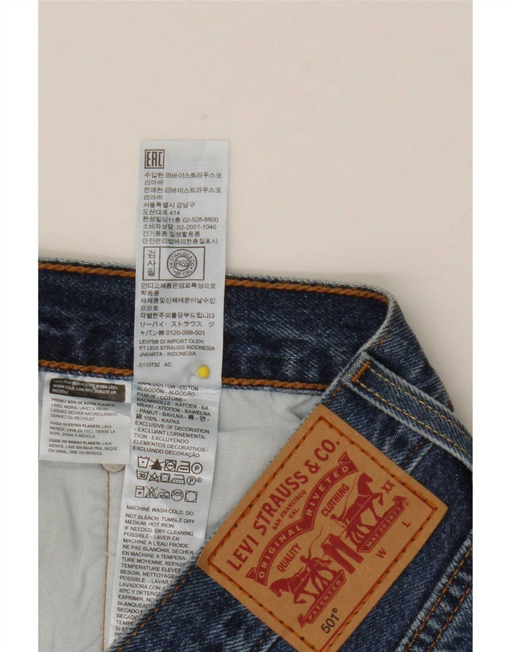 Levi's Womens 501 Distressed τζιν σορτς W32 μεγάλο μπλε βαμβακερό