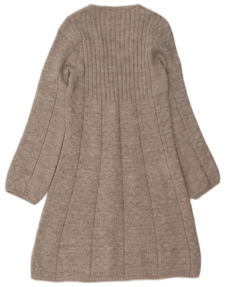 VINTAGE Γυναικείο φόρεμα UK 10 Small Beige Acrylic