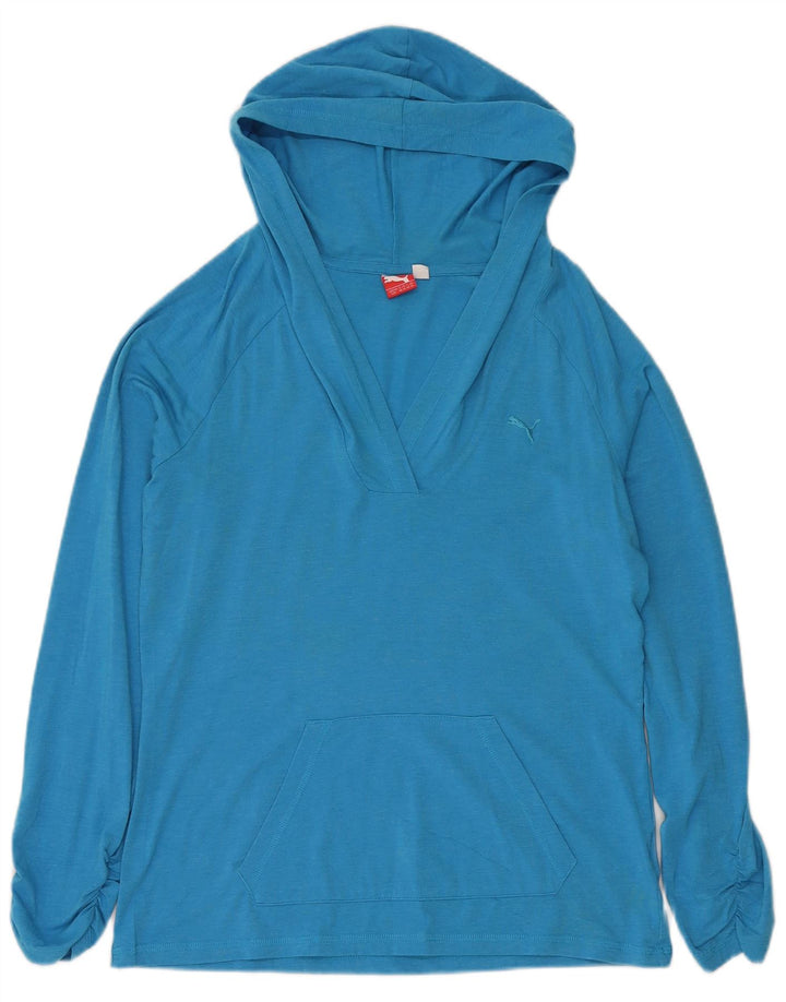 PUMA Γυναικείο τοπ με κουκούλα μακρυμάνικο UK 14 μεγάλο μπλε