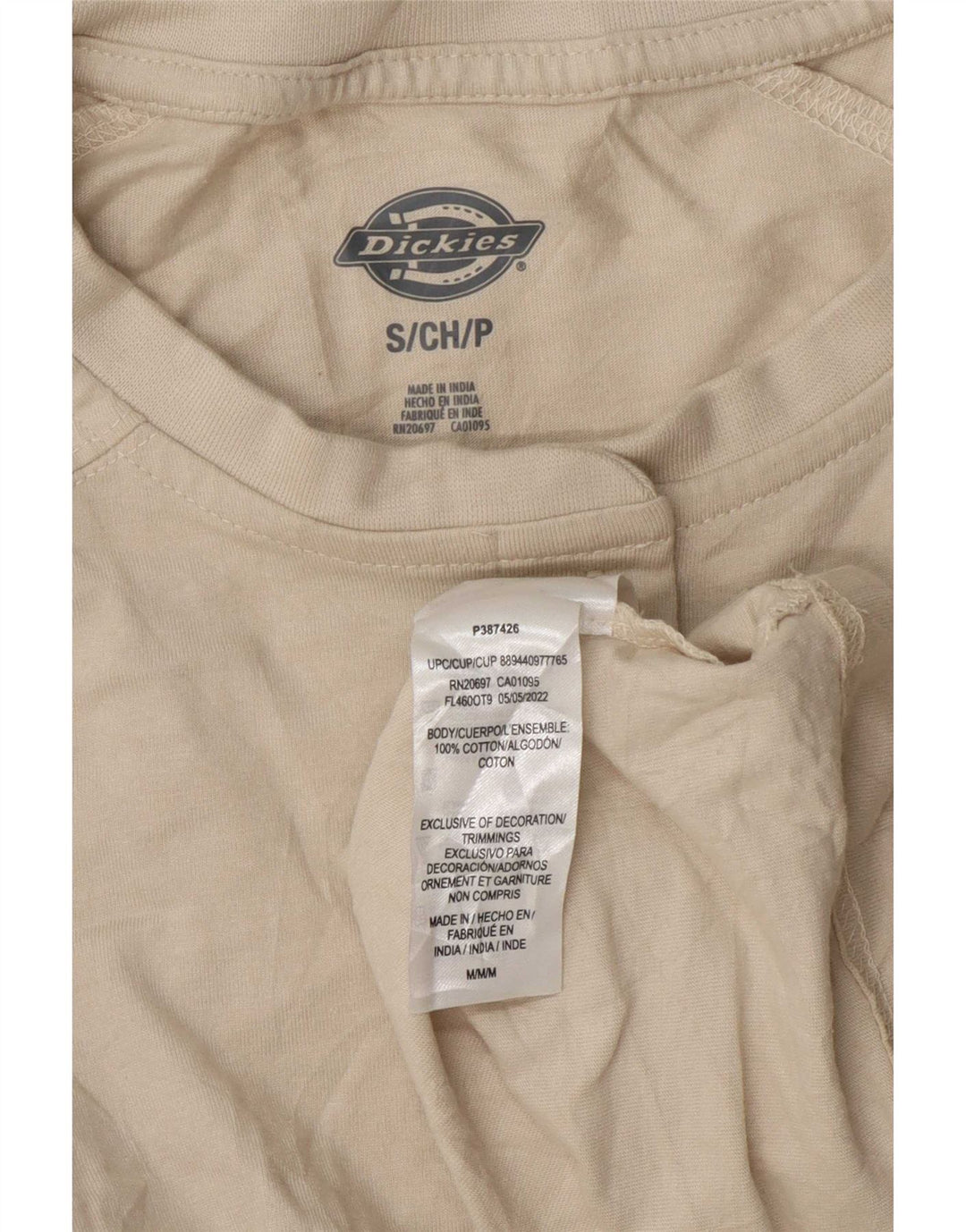 Dickies Γυναικείο τοπ μακρυμάνικο UK 10 Small Beige βαμβακερό