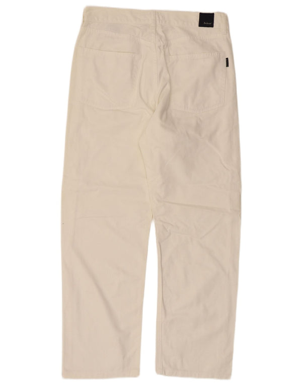 Avirex Mens Straight Casual Trousers W32 L28 Off White Cotton