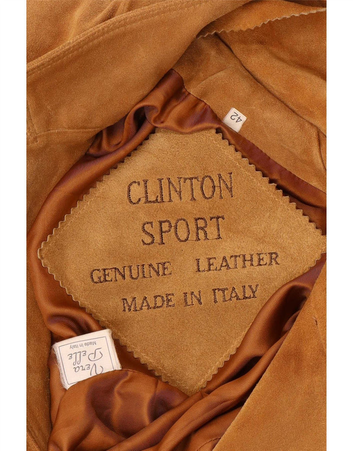 Vintage Γυναικείο Suede Πανωφόρι IT 42 Medium Beige Leather