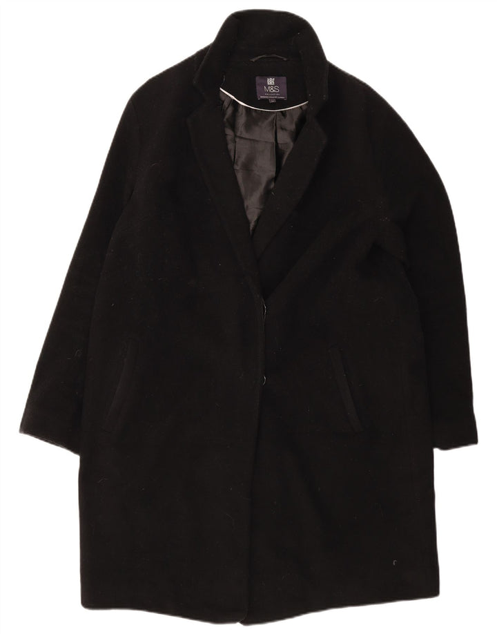 Marks & Spencer Γυναικείο Πανωφόρι UK 14 Large Black Wool