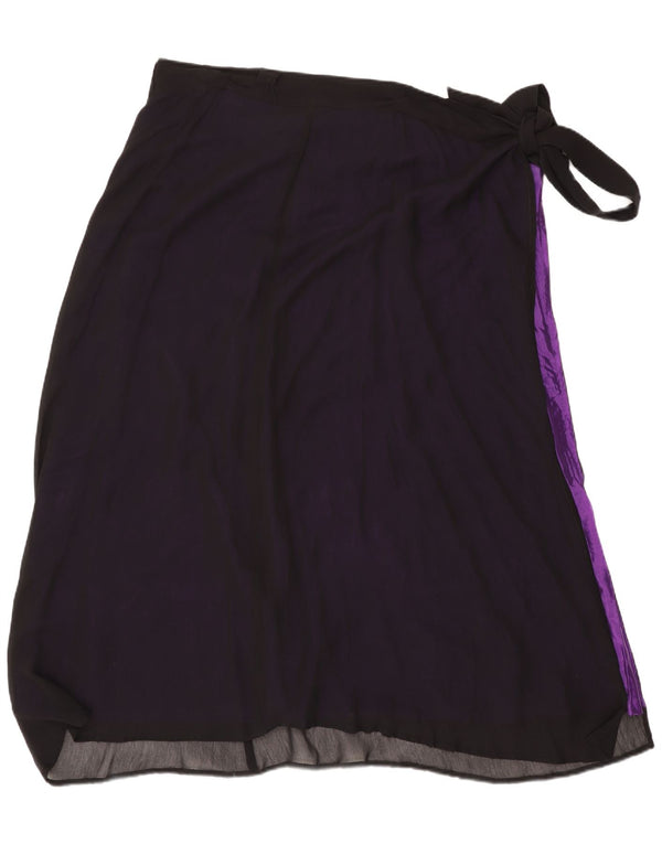 Vintage Γυναικεία Wrap Φούστα One Size W48 Μαύρη βισκόζη