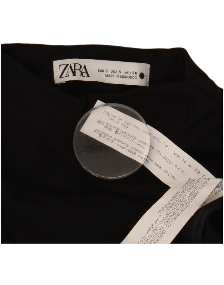 Γυναικεία Zara Crop One Shoulder Top UK 8 Small Black Lenn