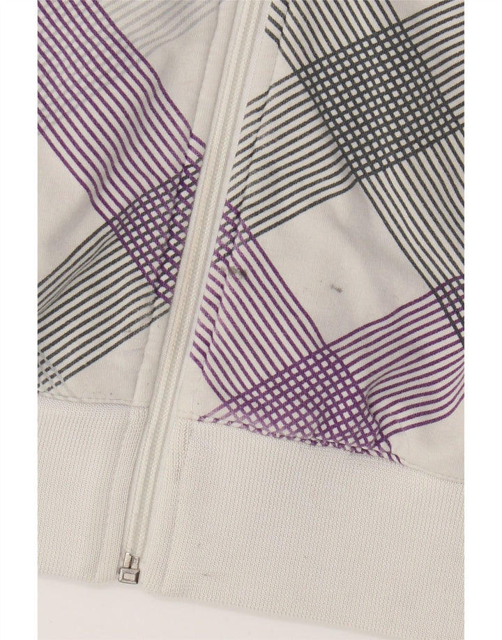 Sergio Tacchini Γυναικείο μπλουζάκι με κουκούλα UK 8 Small White Check