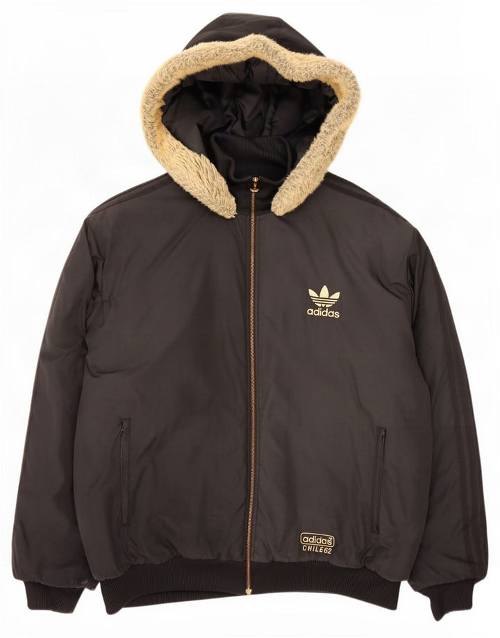 Ανδρικό μπουφάν με κουκούλα Adidas UK 42 XL Μαύρο Πολυεστέρας